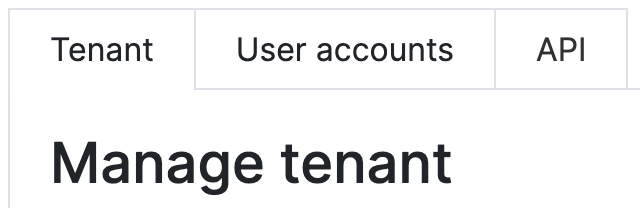 Manage tenant Manage tenant