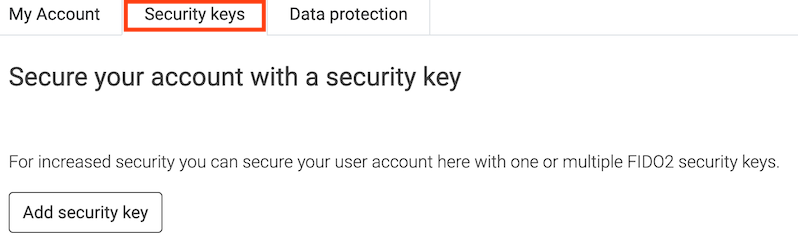 Security keys Security keys