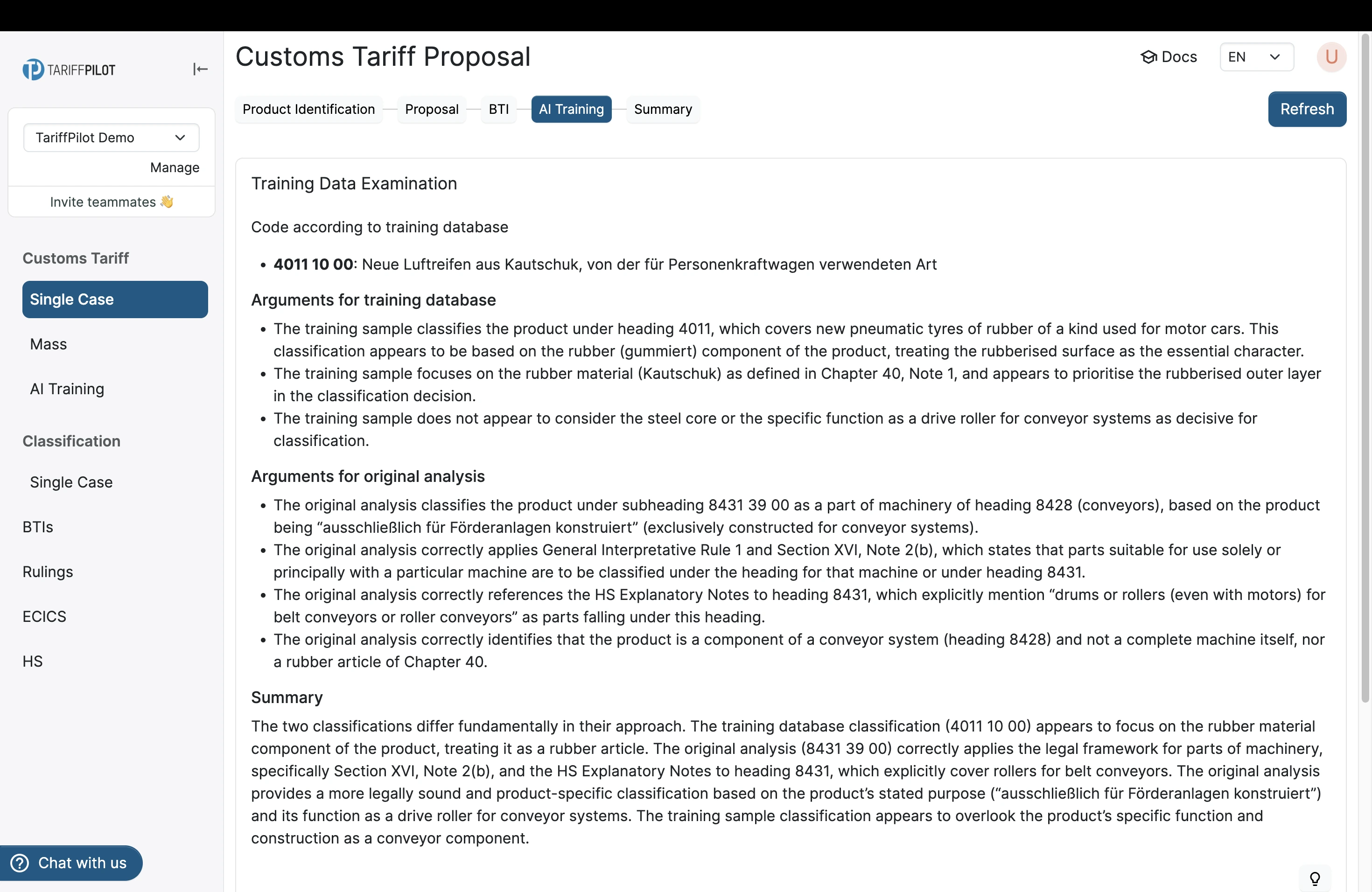 The Training Data Examination step